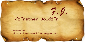 Fürstner Jolán névjegykártya